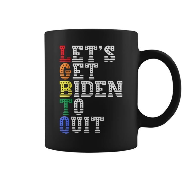 Funny Lgbtq Anti Biden Lets Get Biden To Quite  Coffee Mug