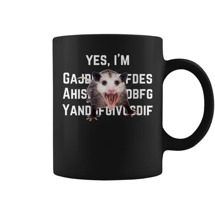 Funny Lgbtq Pride Yes I’M Gay Screaming Opossum Lesbian  Coffee Mug
