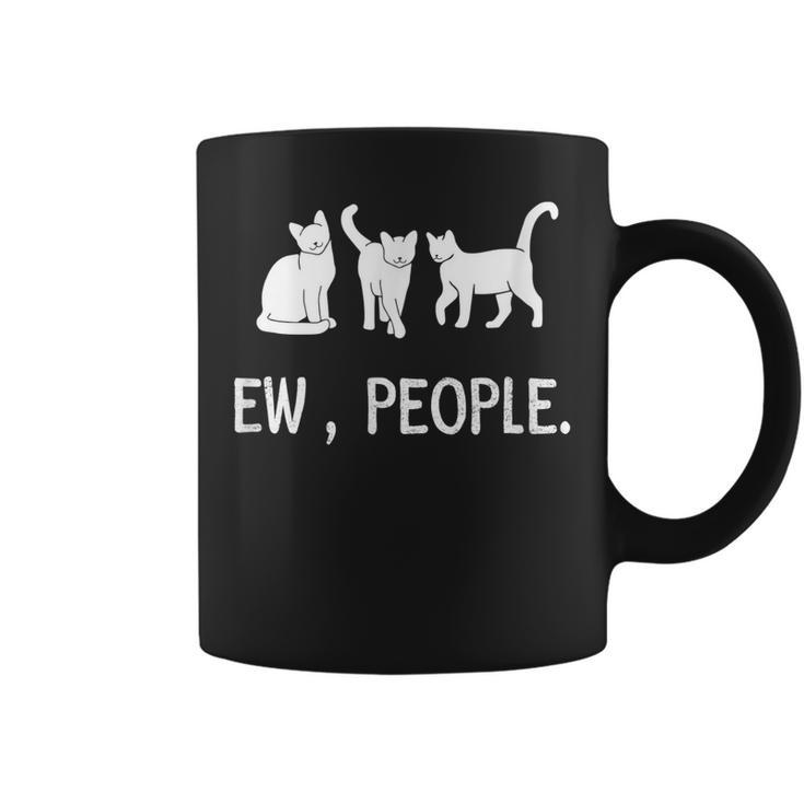Funny Meow Kitty Black Cat Funny Ew People Meowy Cat Lovers  Coffee Mug
