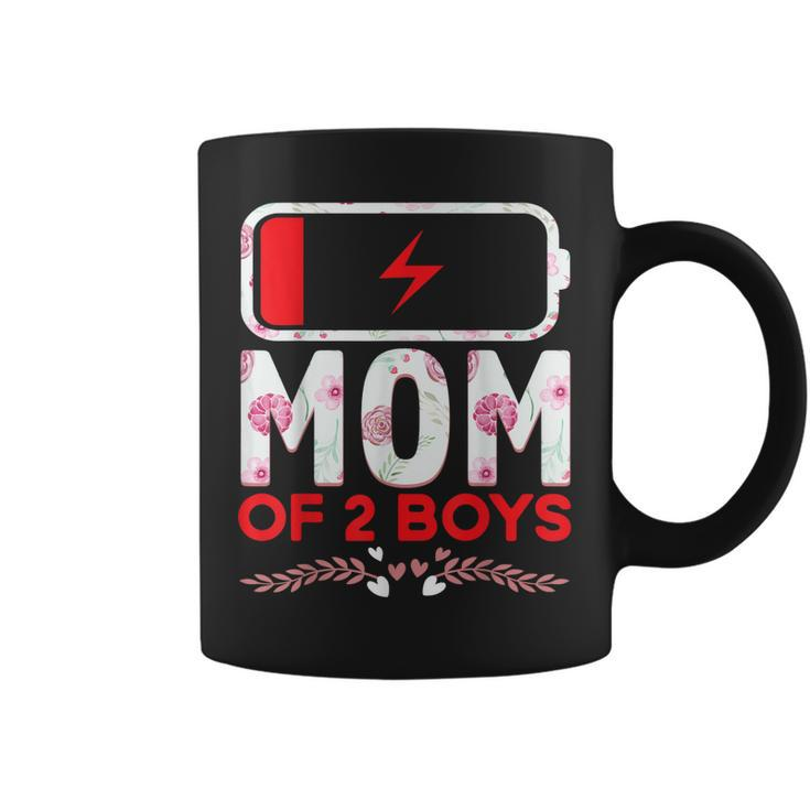 Funny Mom Of 2 Boys From Son Mothers Day Birthday Women Coffee Mug