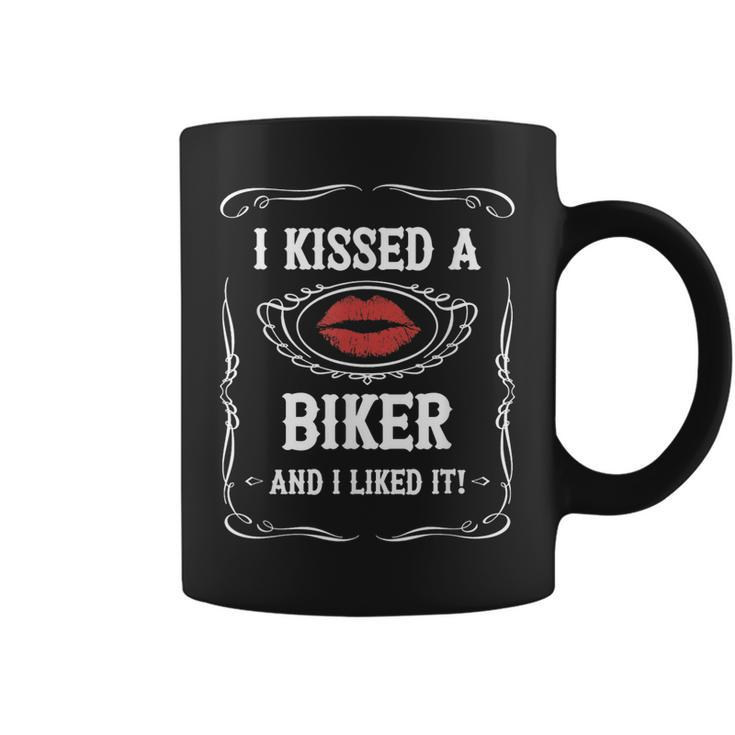 Funny Motorcycle I Kissed A Biker And I Liked It Coffee Mug