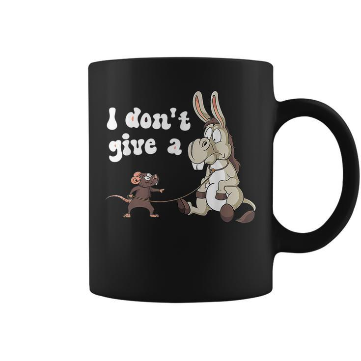 Mouse Walking A Donkey I Don't Give Rats ASs Mouse Coffee Mug