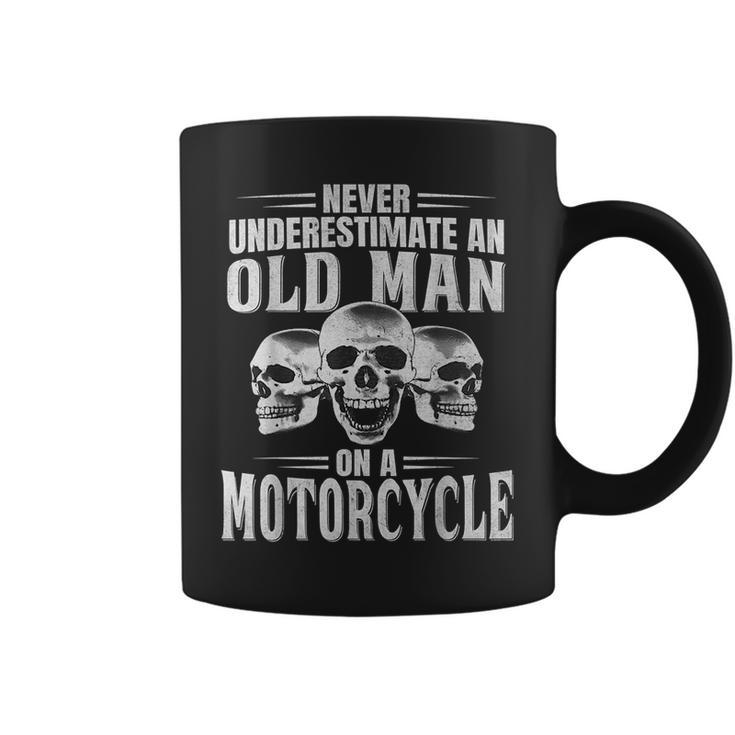 Funny Never Underestimate An Old Man On A Motorcycle Biker Coffee Mug