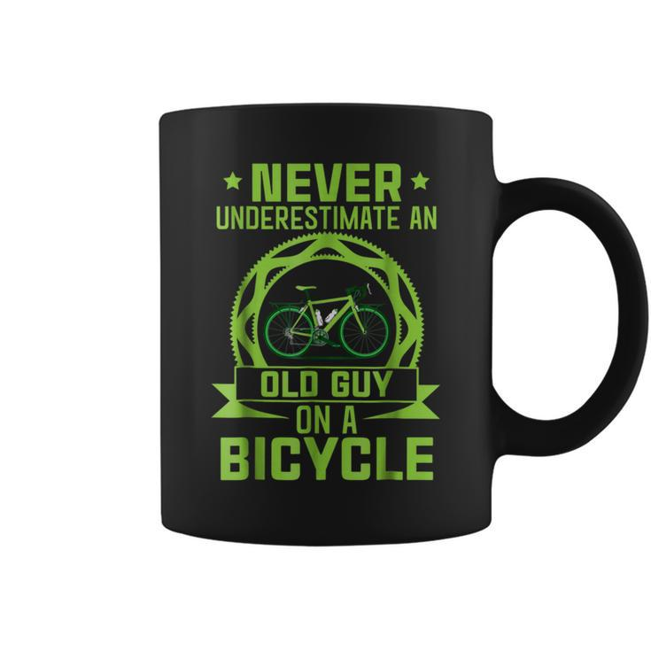 Funny Never Underestimate Old Guy On Bicycle Cycling Cycling Funny Gifts Coffee Mug