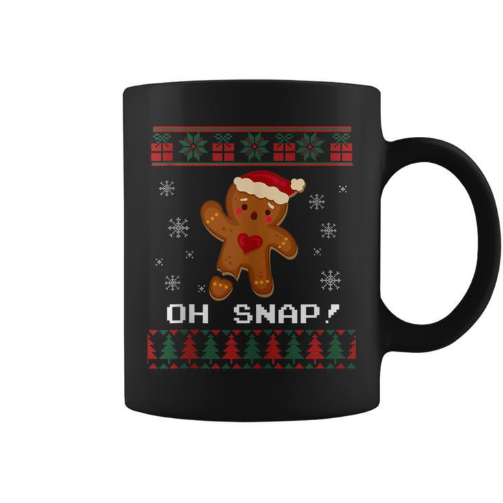 Oh Snap Gingerbread Ugly Christmas Sweater Coffee Mug