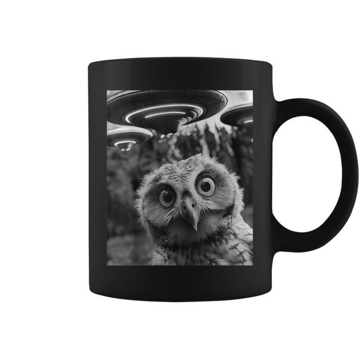 Graphic For Owl Selfie With Ufos Weird Coffee Mug