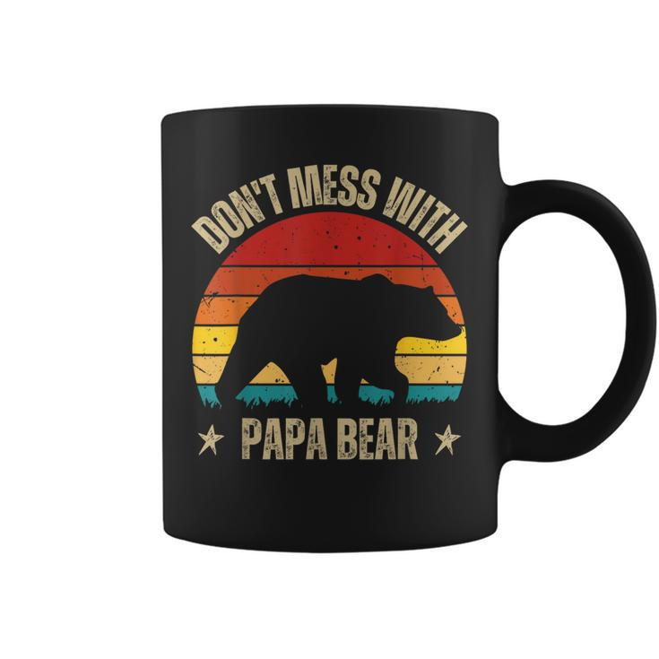 Funny Papa Bear  Dont Mess With Papa Bear Retro Design  Coffee Mug