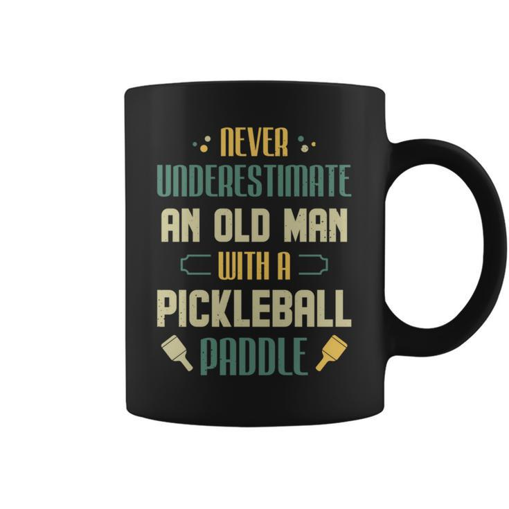 Funny Pickleball Player Never Underestimate An Old Man Coffee Mug