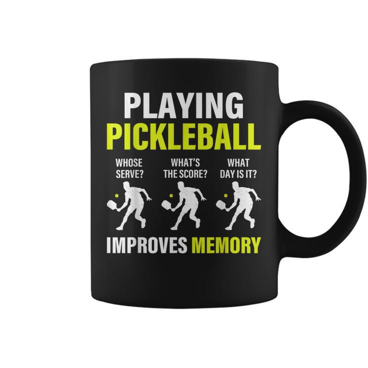 Funny Pickleball Slogan Playing Pickleball Improves Memory  Coffee Mug