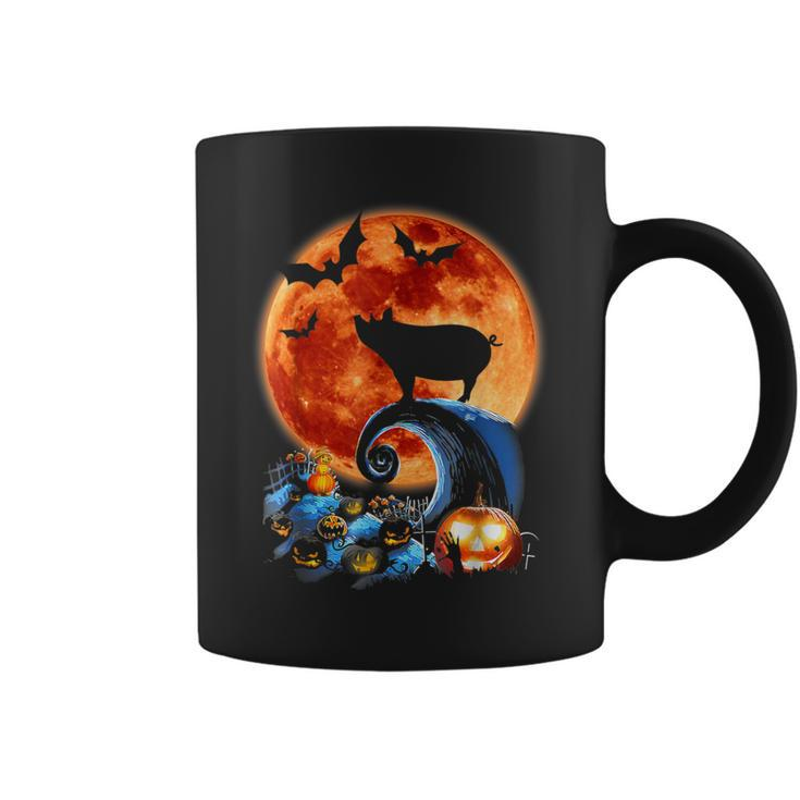Pig And Moon Halloween Costume Silhouette Coffee Mug