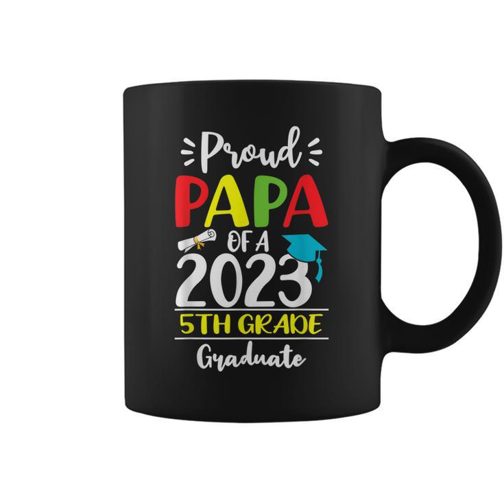 Funny Proud Papa Of A Class Of 2023 5Th Grade Graduate Coffee Mug