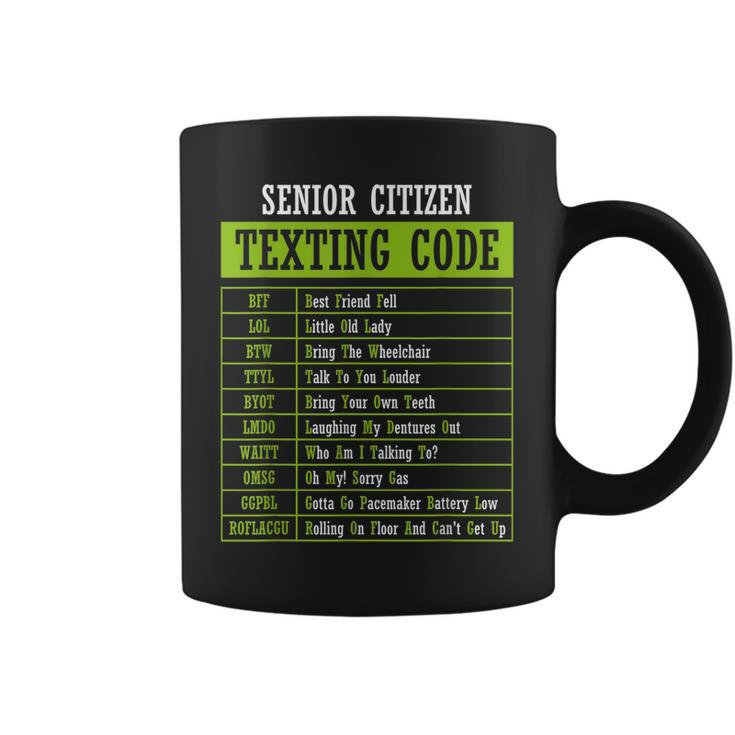 Funny Senior Citizen Texting Code Dad Grandpa  Coffee Mug