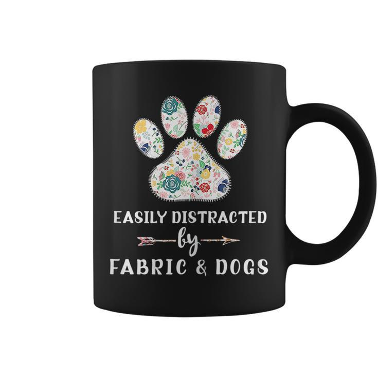 Funny Sewing Quote Fabric Dog Paw Graphic Women Sewing Lover  Coffee Mug