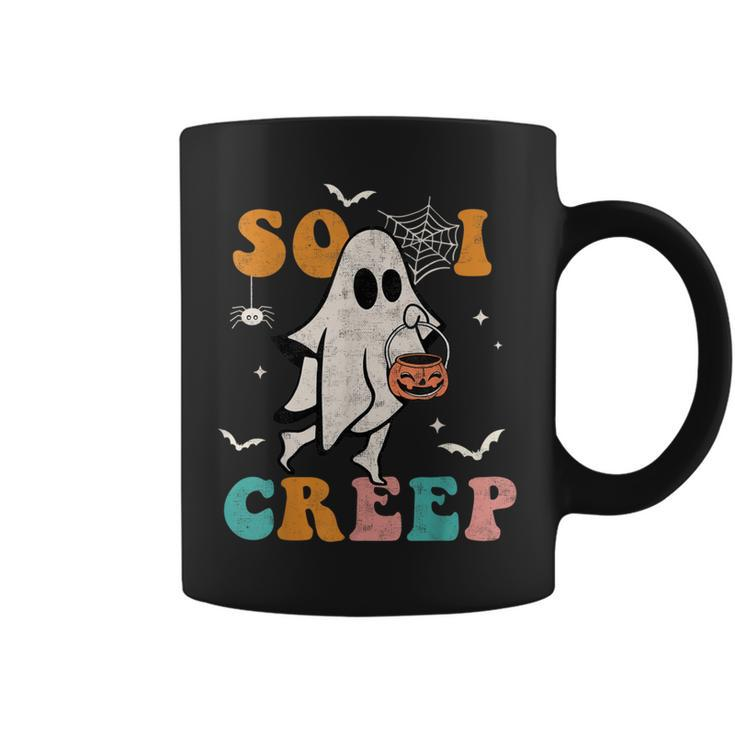 So I Creep Retro Halloween Spooky Ghost Coffee Mug - Thegiftio