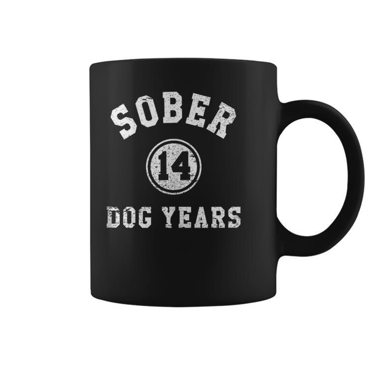 Funny Sober Gift Sober 14 Dog Years Anti Drug And Alcohol  Coffee Mug