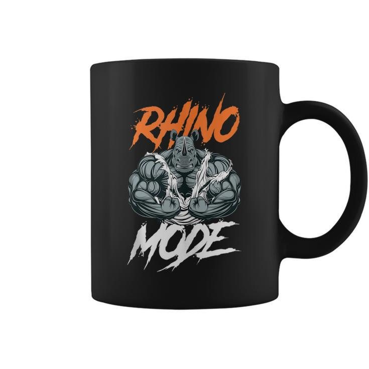 Funny Strong Rhino With Big Biceps Rhino Mode For Gym Lover Coffee Mug