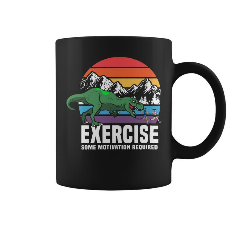 Funny T Rex Gym Exercise Workout Fitness Motivational Runner 2 Coffee Mug
