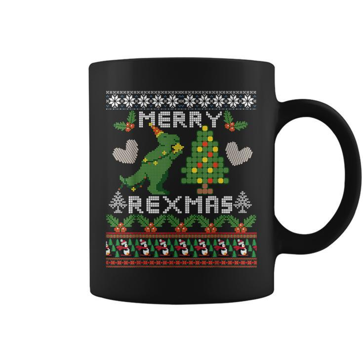 T-Rex Ugly Christmas Sweater Merry Rexmas Family Coffee Mug