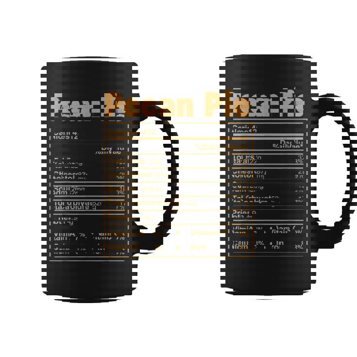 Thanksgiving Food Pecan Pie Nutritional Facts Coffee Mug