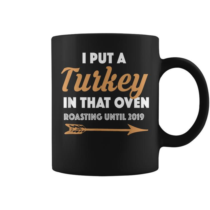 Funny Thanksgiving Pregnancy Announcement  For Dad 2019 Coffee Mug