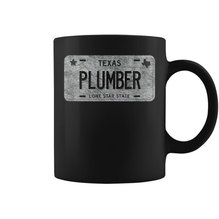 Funny Tx State Vanity License Plate Plumber Plumber Funny Gifts Coffee Mug