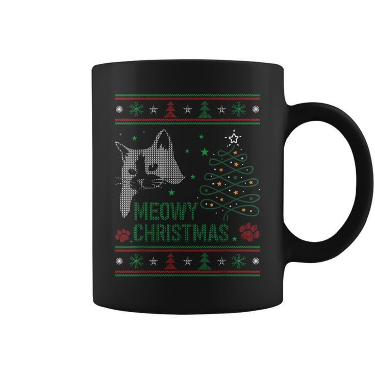 Ugly Christmas Sweater Meowy Catmas Merry Catmas Xmas Coffee Mug