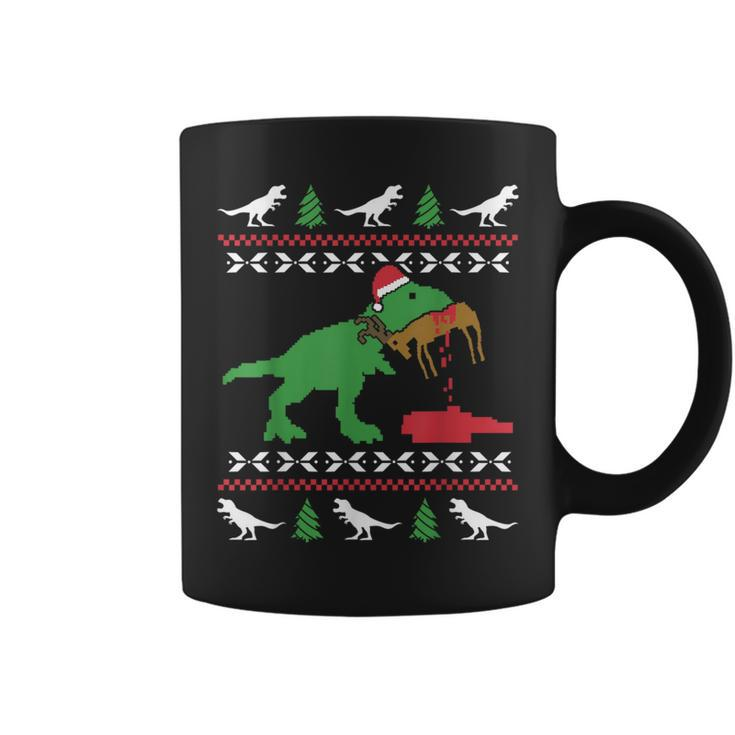 Ugly Christmas Sweater Trex Reindeer Ugly Xmas T-Rex Coffee Mug