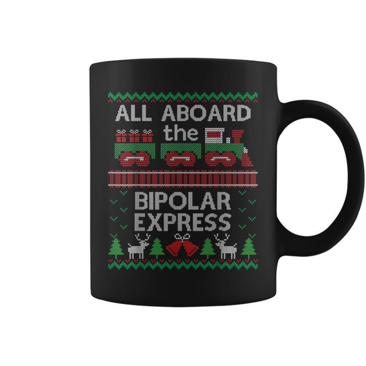 Ugly Sweater Bipolar Express Christmas Train Coffee Mug