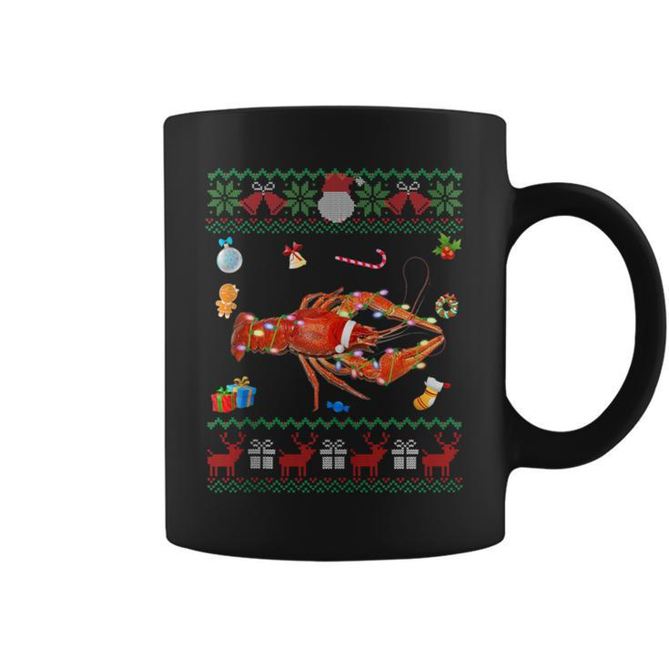 Ugly Xmas Sweater Animals Lights Christmas Lobster Coffee Mug
