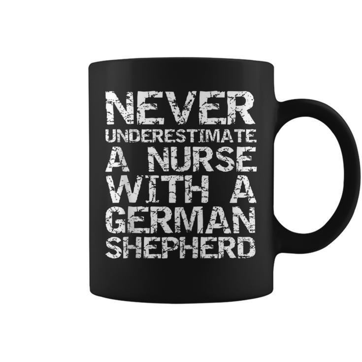 Never Underestimate A Nurse With A German Shepherd Coffee Mug