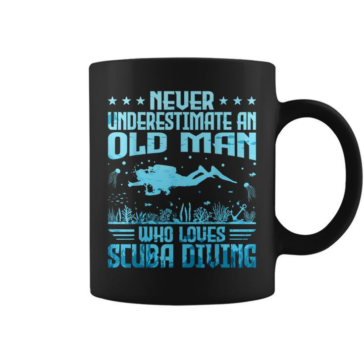 Never Underestimate An Old Man Who Loves Scuba Diving Coffee Mug