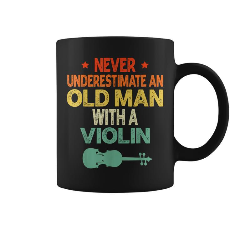 Never Underestimate An Old Man With A Violin Lovers Coffee Mug