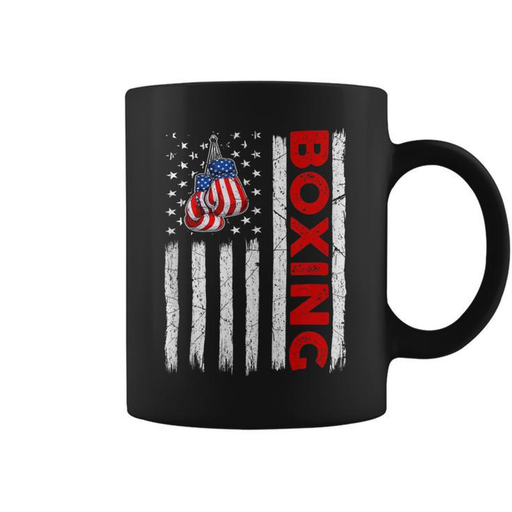 Funny Usa American Flag Boxing Patriotic 4Th Of July Coffee Mug