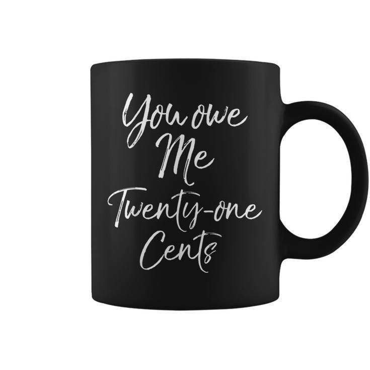 Wage Gap Inequality Quote You Own Me Twenty-One Cents Coffee Mug