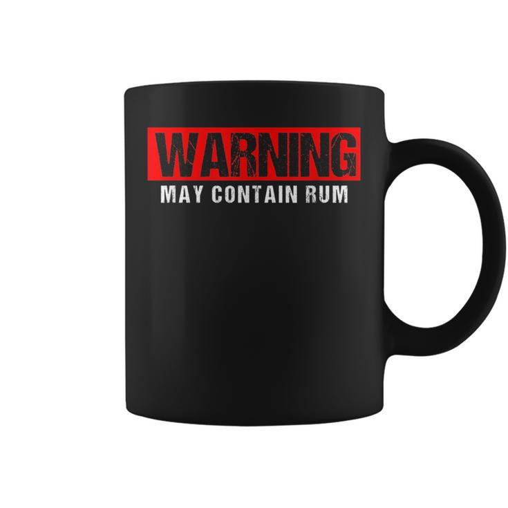 Funny Warning May Contain Rum Alcohol Drinking Drinker  Coffee Mug