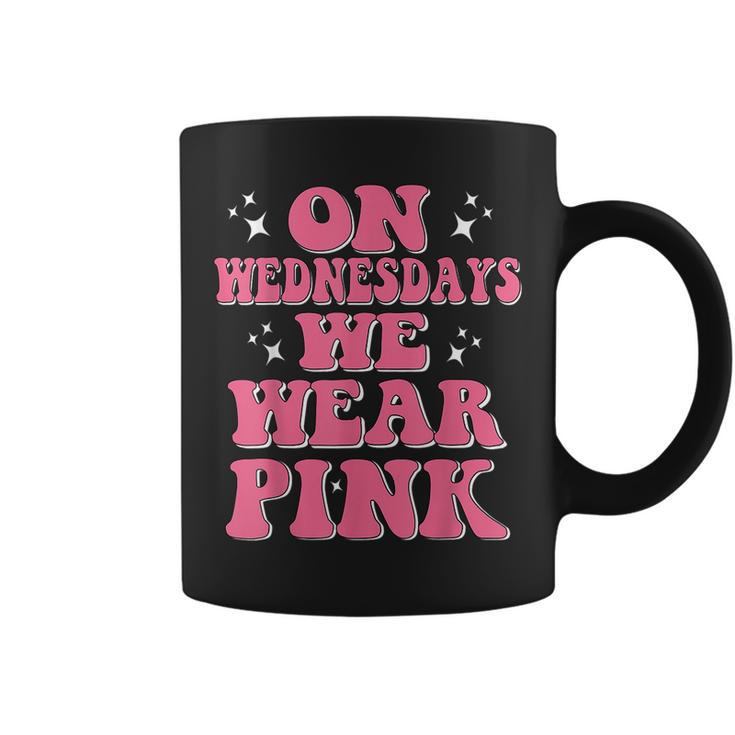 Funny We Wear Pink On Wednesdays Messy Bun On Wednesday Pink  Coffee Mug