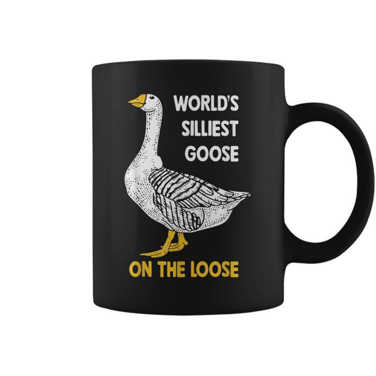 Funny Worlds Silliest Goose On The Loose  Coffee Mug