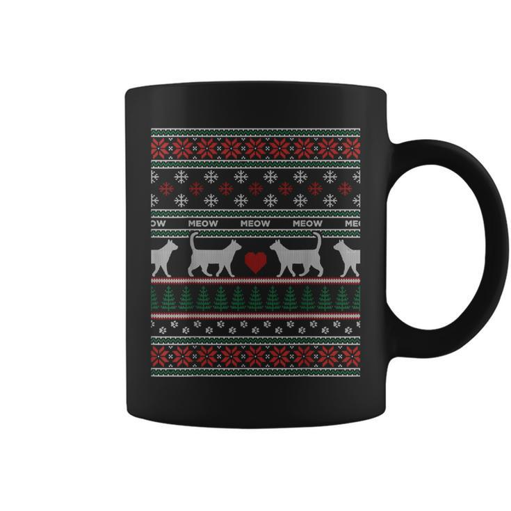 Xmas Kitty Ugly Christmas Sweater Style Cat Lover Coffee Mug