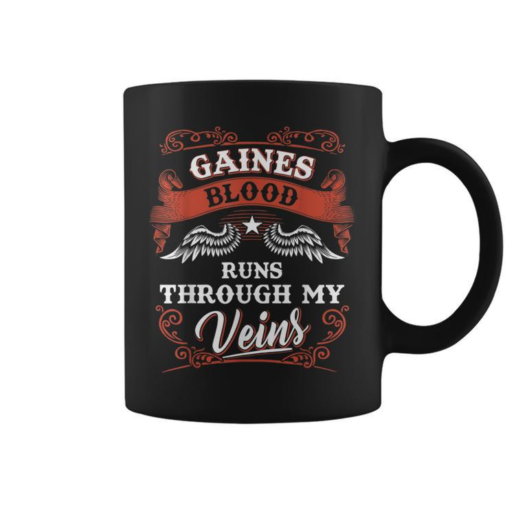 Gaines Blood Runs Through My Veins Family Christmas Coffee Mug