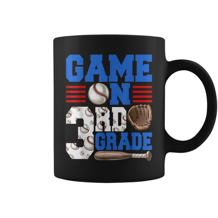 Game On 3Rd Grade With Baseball Player First Day Of School Coffee Mug