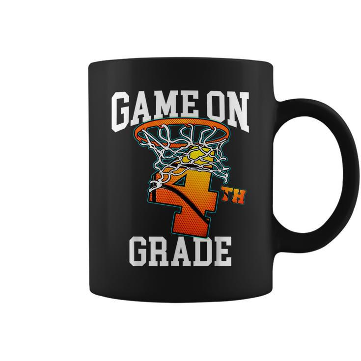 Game On 4Th Grade Basketball Back To School Student Boys Coffee Mug