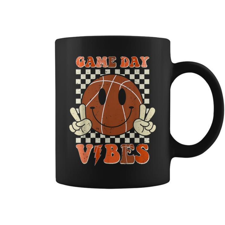 Game Day Vibes Basket Ball Retro Smile Face Sport Girl Coffee Mug
