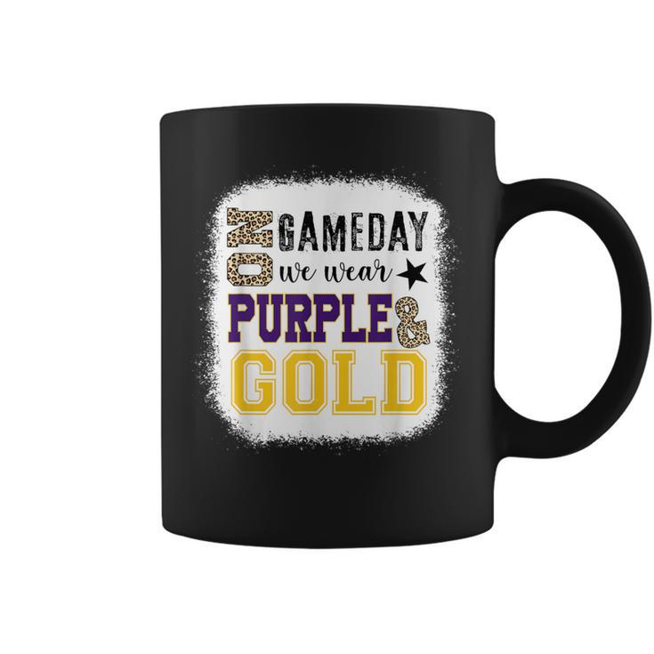 On Gameday Football We Wear Purple And Gold Leopard Print Coffee Mug