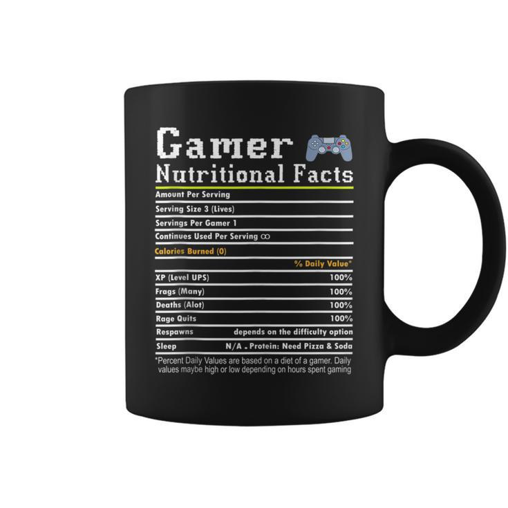 Gamer Nutritional Facts Funny Gamer Life Video Gaming Gamer Coffee Mug