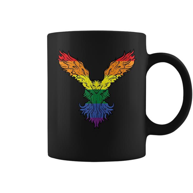 Gay Pride Bird Phoenix Rainbow Flag Lgbtq Men Women Kids  Coffee Mug