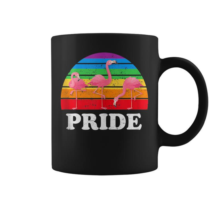 Gay Pride Flamingo Flock Funny Retro Lgbtq Rainbow Gift  Coffee Mug