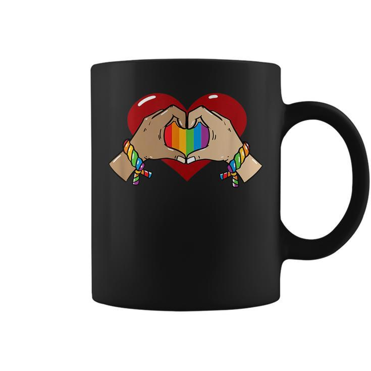 Gay Pride Lgbt Rainbow Flag Heart Unity  Coffee Mug