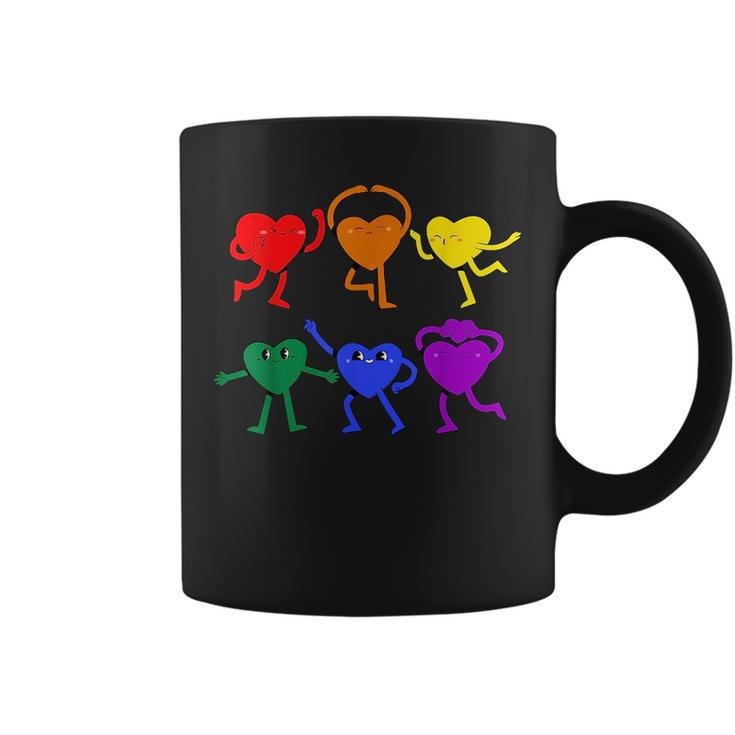 Gay Pride Lgbtq Cute Rainbow Flag Heart Lgbt Gay Ally Pride  Coffee Mug