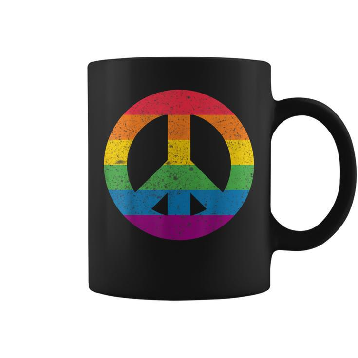 Gay Pride Lgbtq Peace Love 60S 70S Groovy Hippie  Coffee Mug