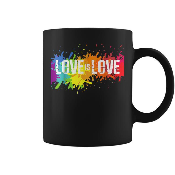 Gay Pride Love Is Love Lgbt Rainbow Flag Colors Splash  Coffee Mug